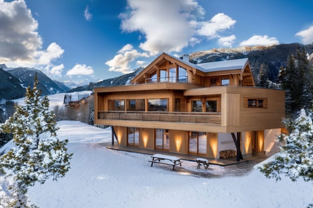 CHALET DU ROCHER BLANC Façade Sud 3D chalet à vendre serre chevalier